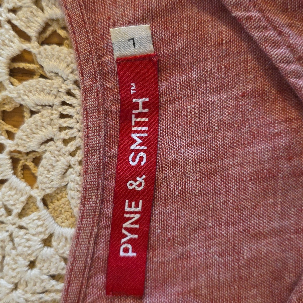 Pyne & Smith Model No.36 Knee Length Linen Dress in Poppy Chambray, Size LARGE - Picture 8 of 8
